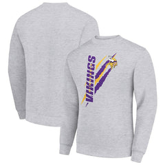 Minnesota Vikings Starter Color Scratch Team Graphic Fleece Pullover Sweatshirt Heather Gray
