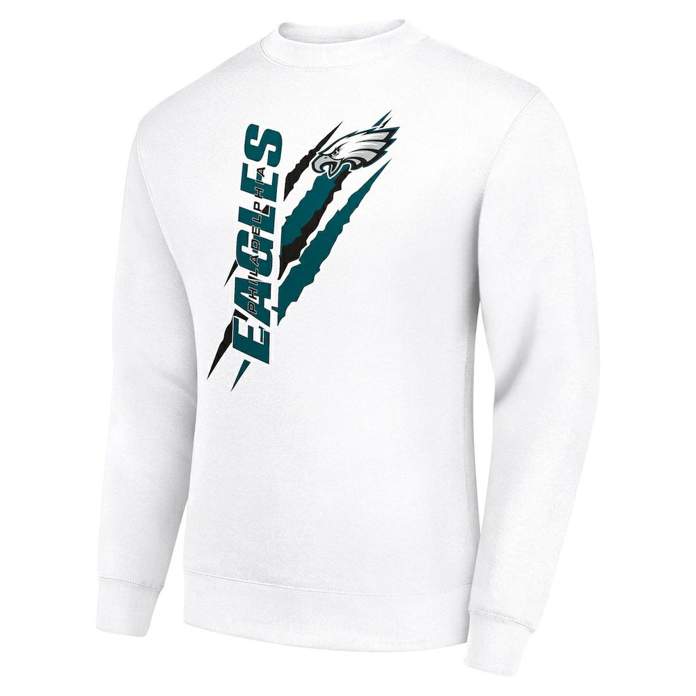 Philadelphia Eagles Starter Color Scratch Team Graphic Fleece Pullover Sweatshirt White