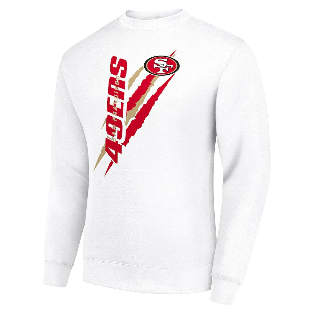 San Francisco 49ers Starter Color Scratch Team Graphic Fleece Pullover Sweatshirt White