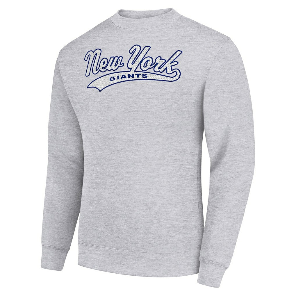 New York Giants Starter Tailsweep Team Graphic Tri-Blend Fleece Pullover Sweatshirt Heather Gray