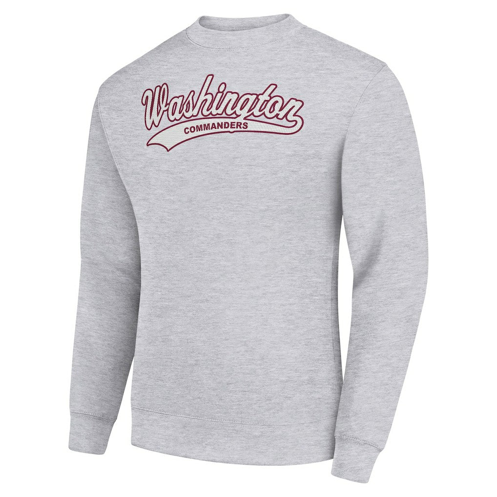 Washington Commanders Starter Tailsweep Team Graphic Tri-Blend Fleece Pullover Sweatshirt Heather Gray