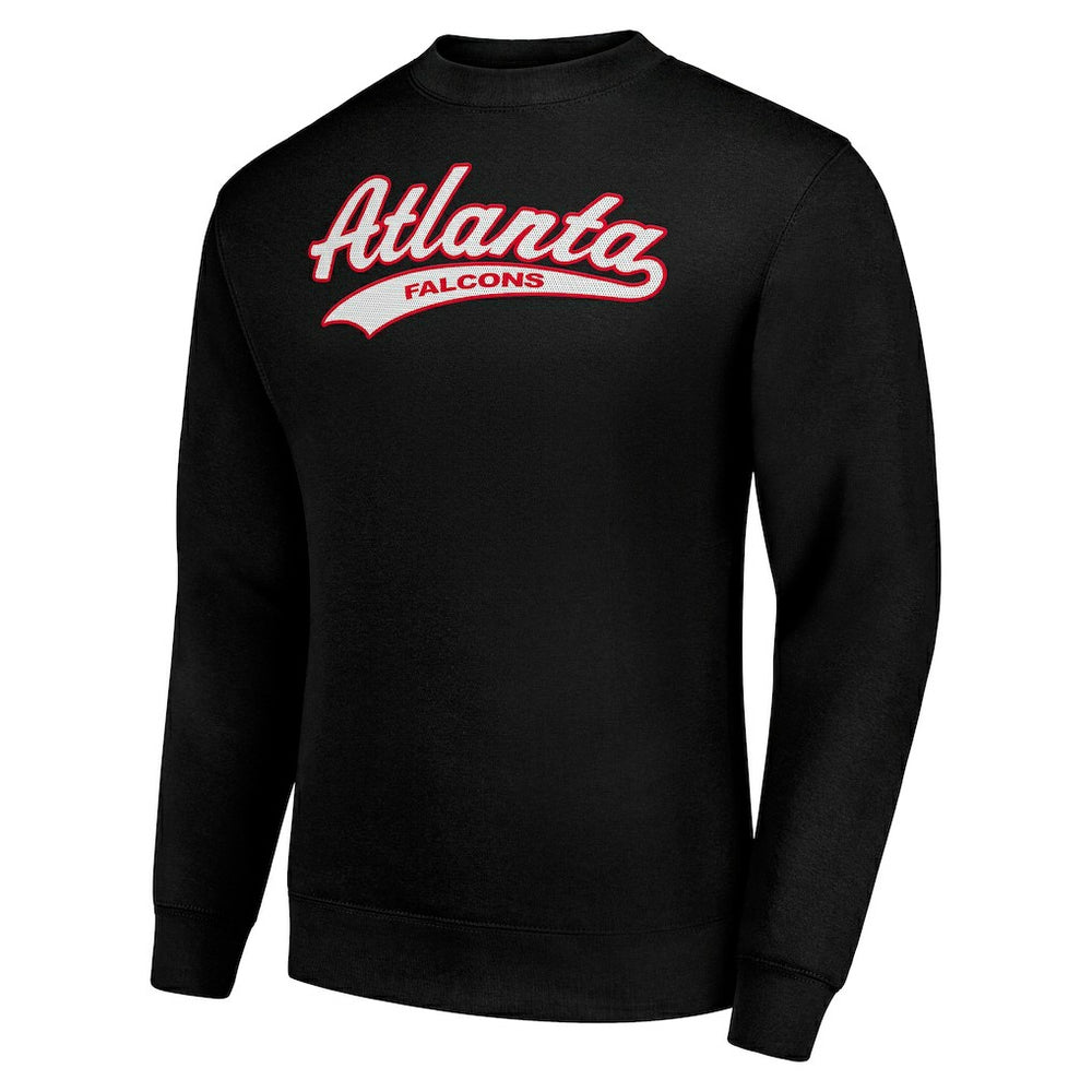Atlanta Falcons Starter Tailsweep Team Graphic Tri-Blend Fleece Pullover Sweatshirt Black