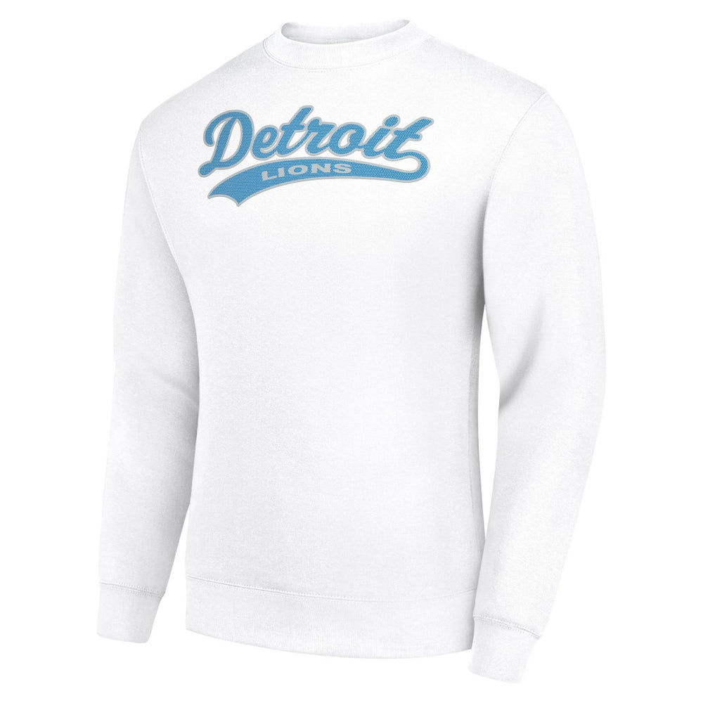 Detroit Lions Starter Tailsweep Team Graphic Tri-Blend Fleece Pullover Sweatshirt White