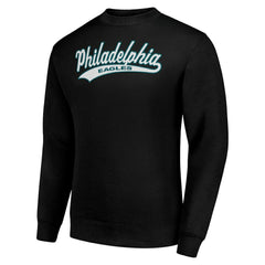Philadelphia Eagles Starter Tailsweep Team Graphic Tri-Blend Fleece Pullover Sweatshirt Black
