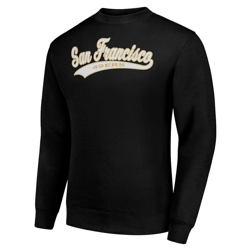 San Francisco 49ers Starter Tailsweep Team Graphic Tri-Blend Fleece Pullover Sweatshirt Black