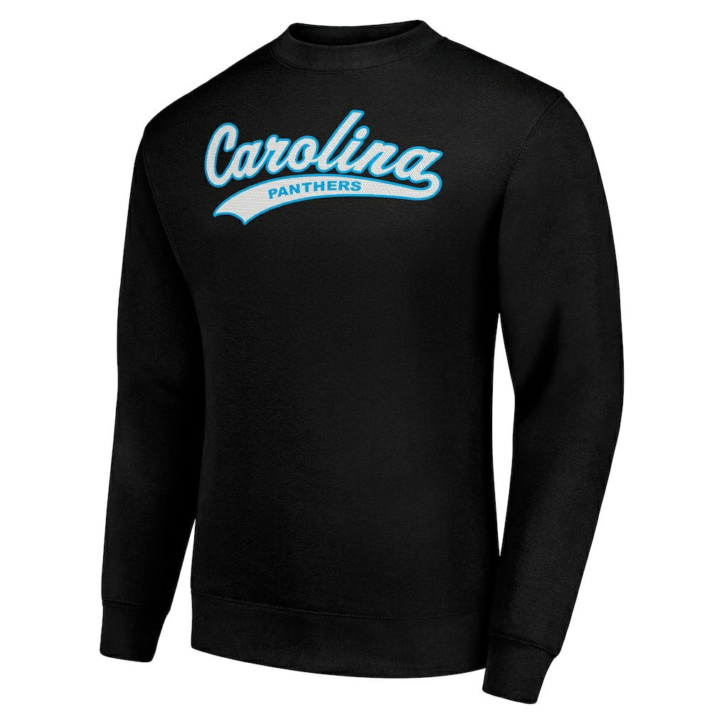 Carolina Panthers Starter Tailsweep Team Graphic Tri-Blend Fleece Pullover Sweatshirt Black