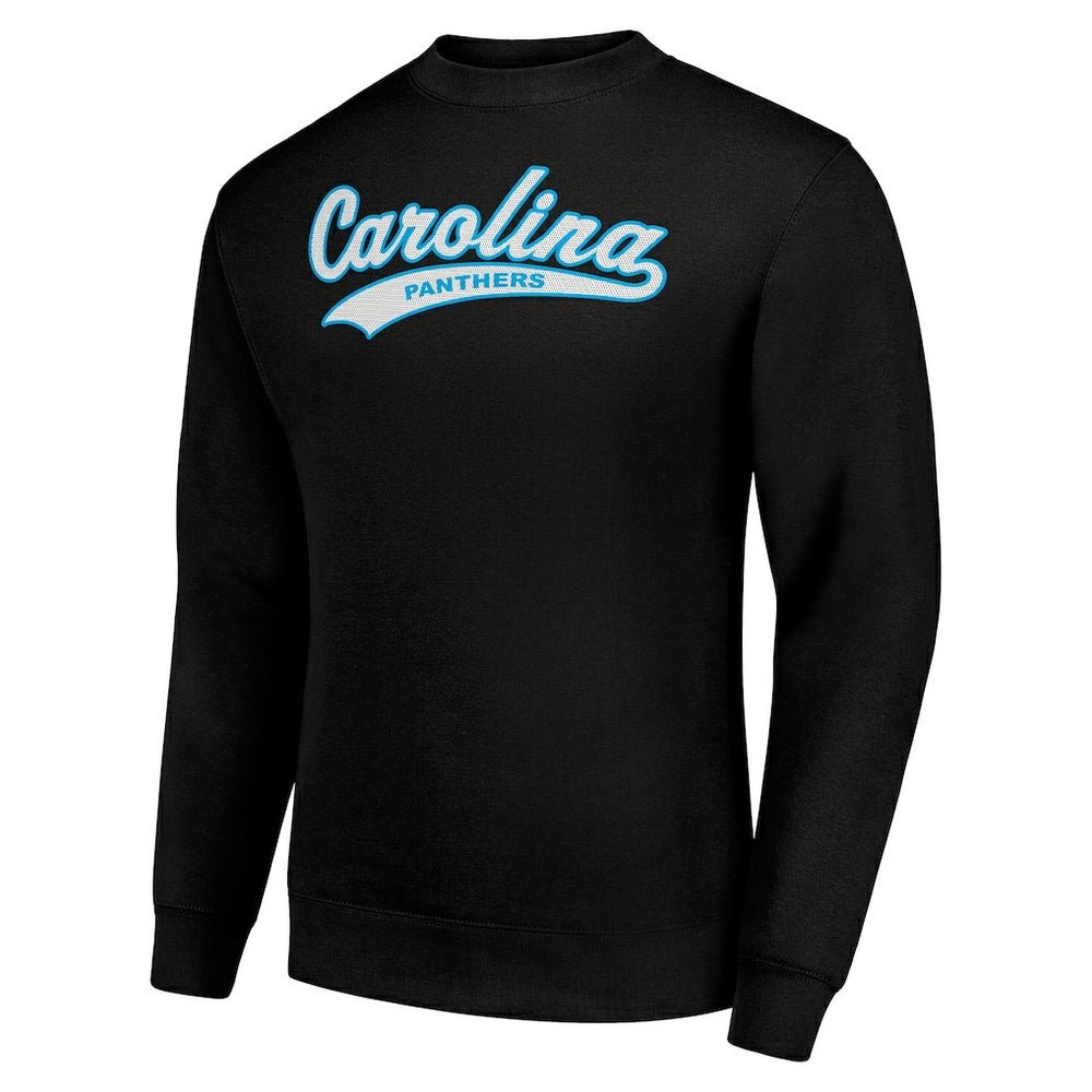 Carolina Panthers Starter Tailsweep Team Graphic Tri-Blend Fleece Pullover Sweatshirt Black