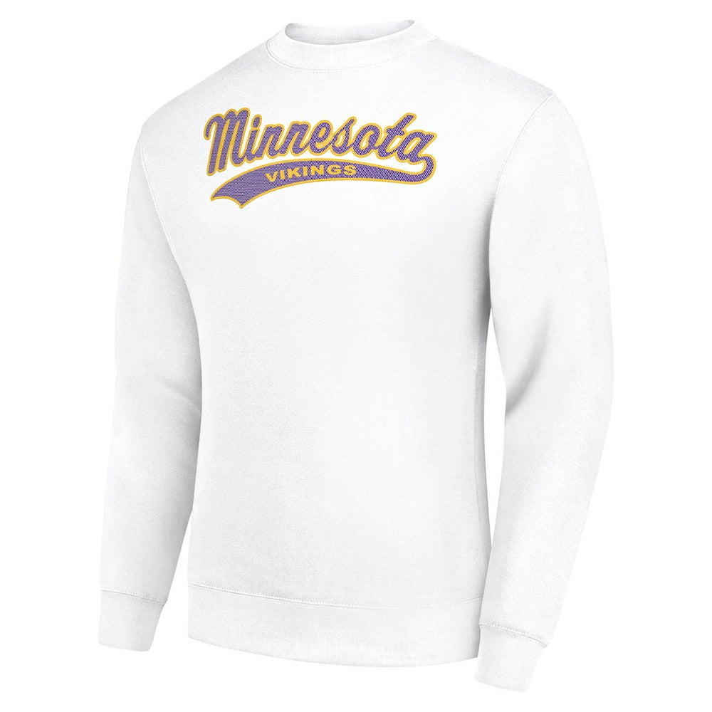 Minnesota Vikings Starter Tailsweep Team Graphic Tri-Blend Fleece Pullover Sweatshirt White