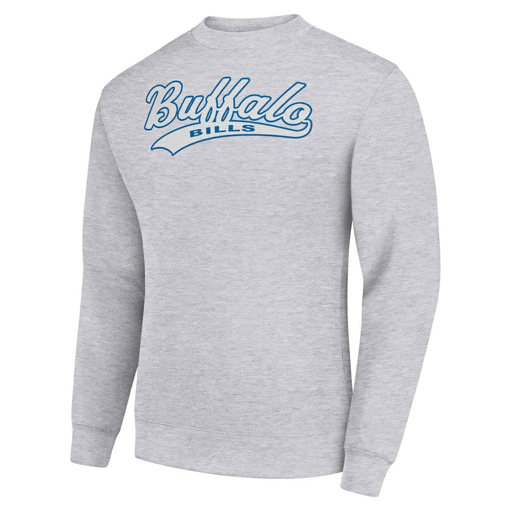 Buffalo Bills Starter Tailsweep Team Graphic Tri-Blend Fleece Pullover Sweatshirt Heather Gray
