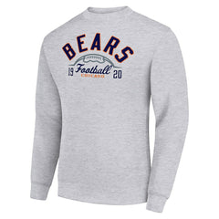 Chicago Bears Starter Half Ball Team Graphic Tri-Blend Fleece Pullover Sweatshirt Heather Gray
