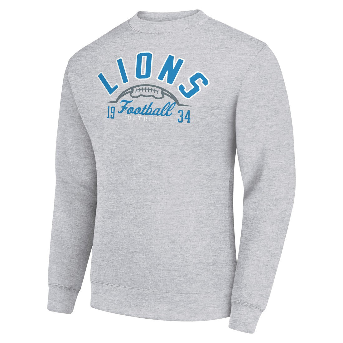 Detroit Lions Starter Half Ball Team Graphic Tri-Blend Fleece Pullover Sweatshirt Heather Gray