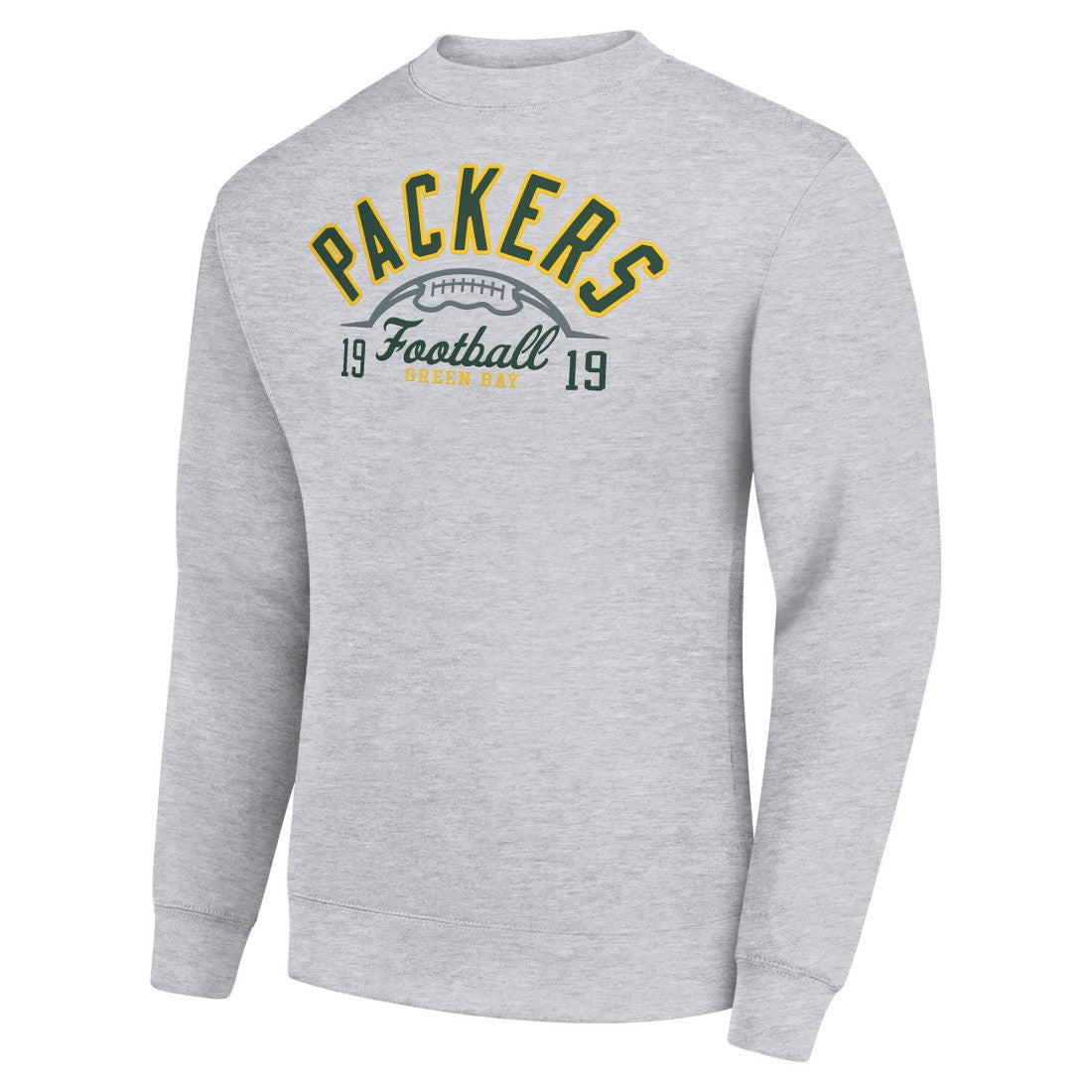 Green Bay Packers Starter Half Ball Team Graphic Tri-Blend Fleece Pullover Sweatshirt Heather Gray
