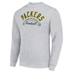 Green Bay Packers Starter Half Ball Team Graphic Tri-Blend Fleece Pullover Sweatshirt Heather Gray