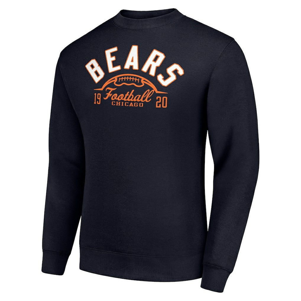 Chicago Bears Starter Half Ball Team Graphic Tri-Blend Fleece Pullover Sweatshirt Navy