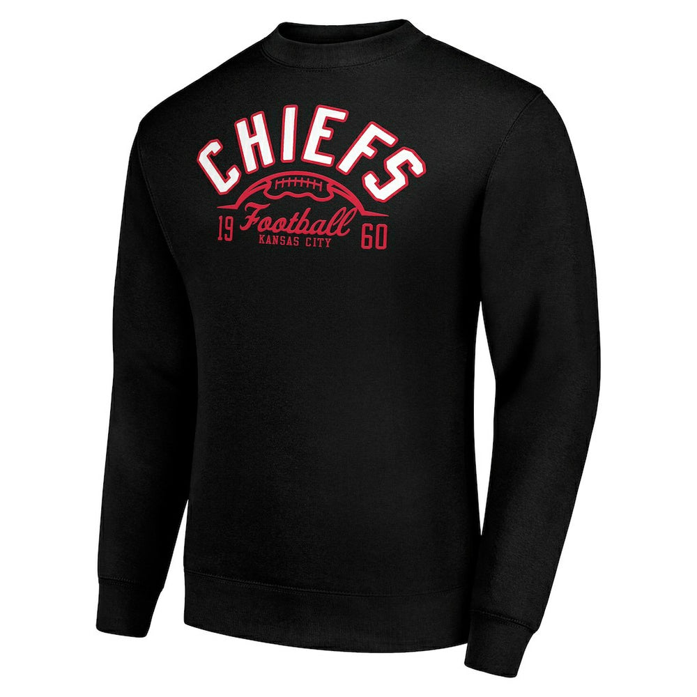 Kansas City Chiefs Starter Half Ball Team Graphic Tri-Blend Fleece Pullover Sweatshirt Black