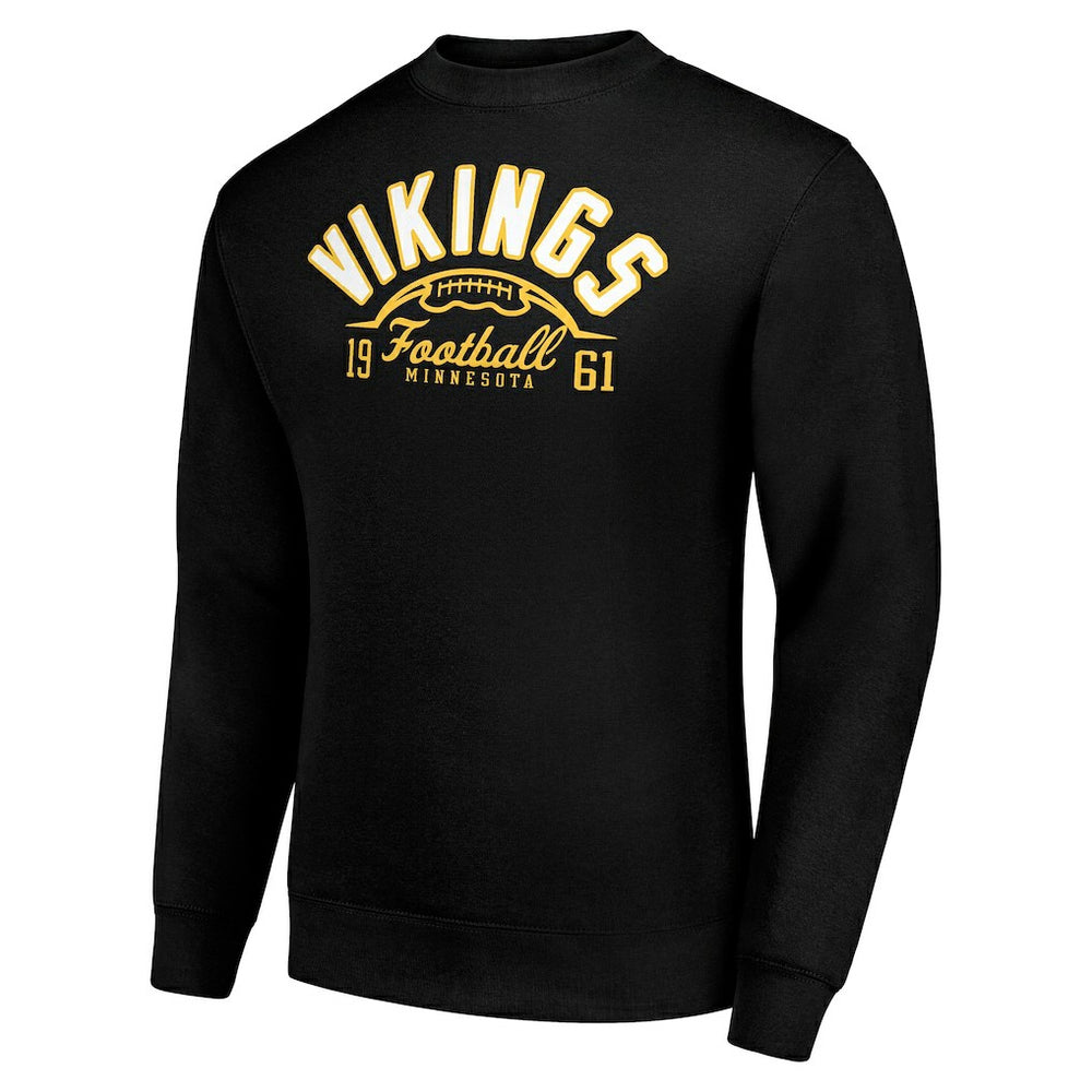 Minnesota Vikings Starter Half Ball Team Graphic Tri-Blend Fleece Pullover Sweatshirt Black