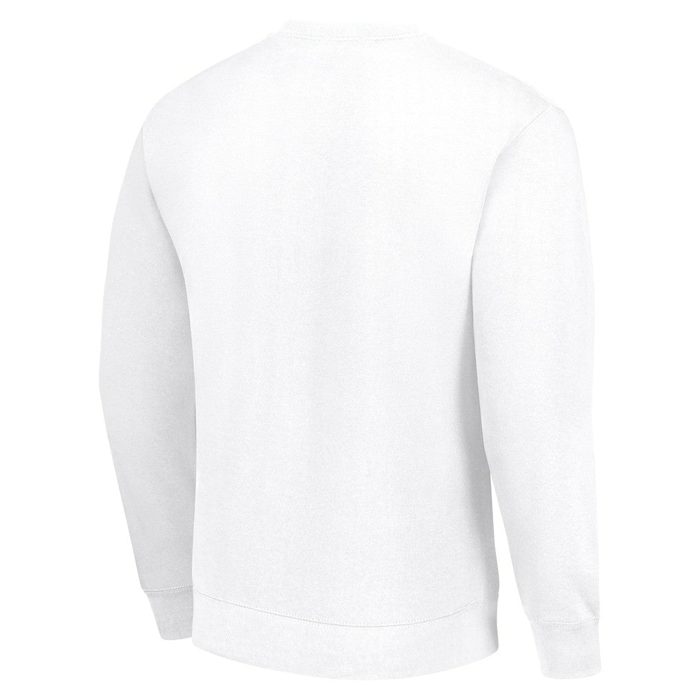 Denver Broncos Starter Half Ball Team Graphic Tri-Blend Fleece Pullover Sweatshirt White