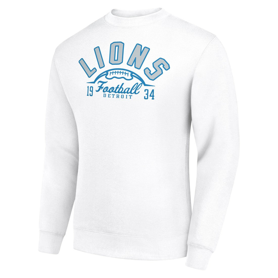 Detroit Lions Starter Half Ball Team Graphic Tri-Blend Fleece Pullover Sweatshirt White