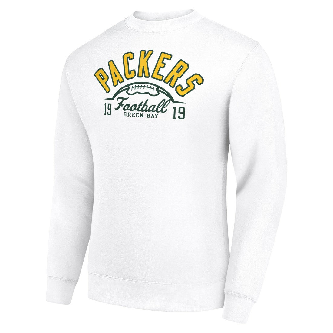 Green Bay Packers Starter Half Ball Team Graphic Tri-Blend Fleece Pullover Sweatshirt White