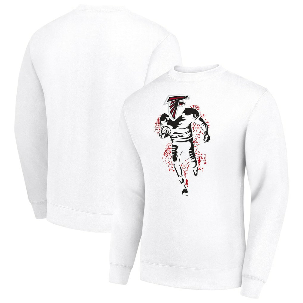 Atlanta Falcons Starter Logoface Team Graphic Tri-Blend Fleece Pullover Sweatshirt White