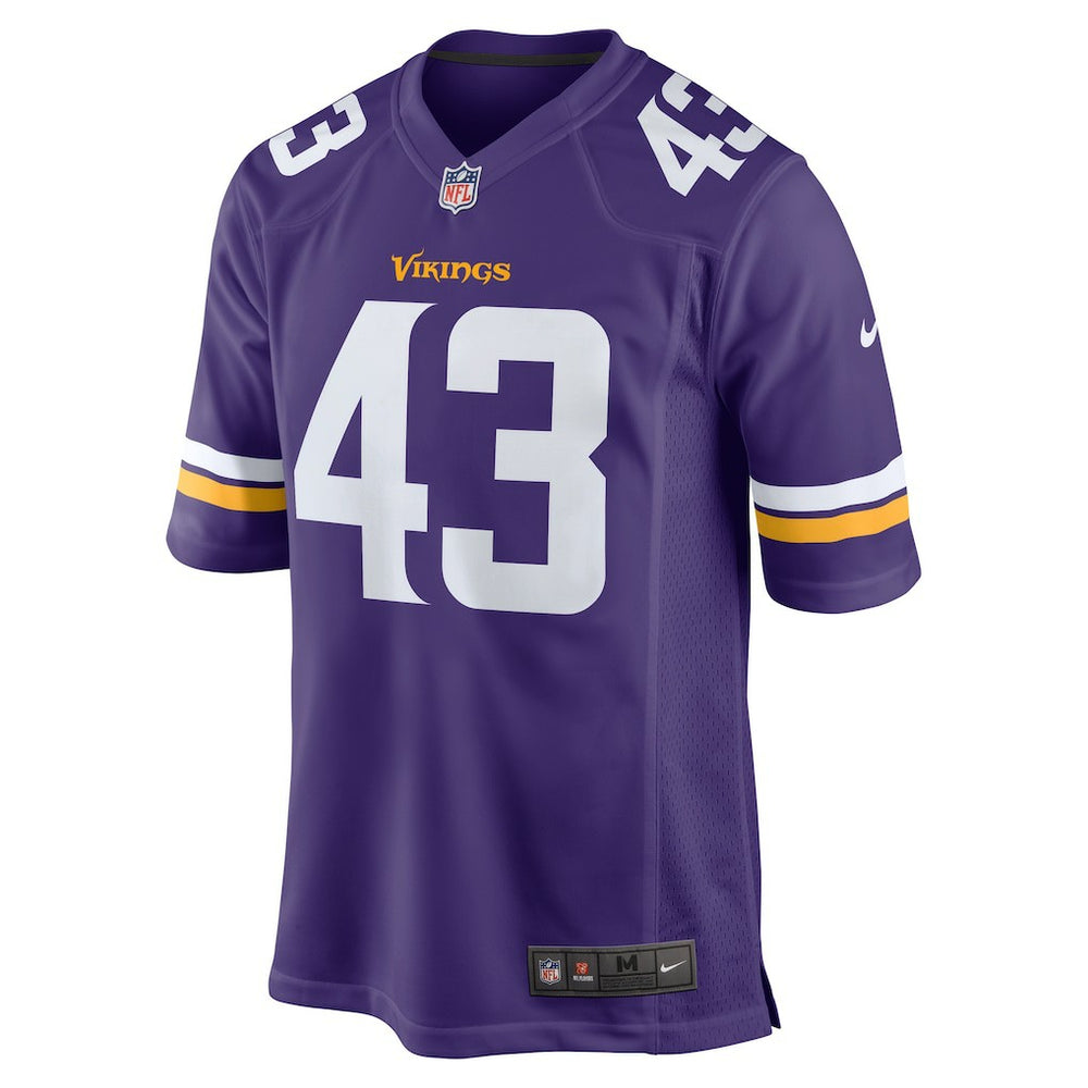Nike Andrew Van Ginkel Minnesota Vikings Team Game Jersey Purple