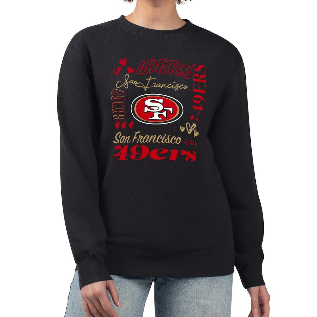 San Francisco 49ers G-III 4Her by Carl Banks Women's Collage Graphic Fleece Pullover Sweatshirt Black