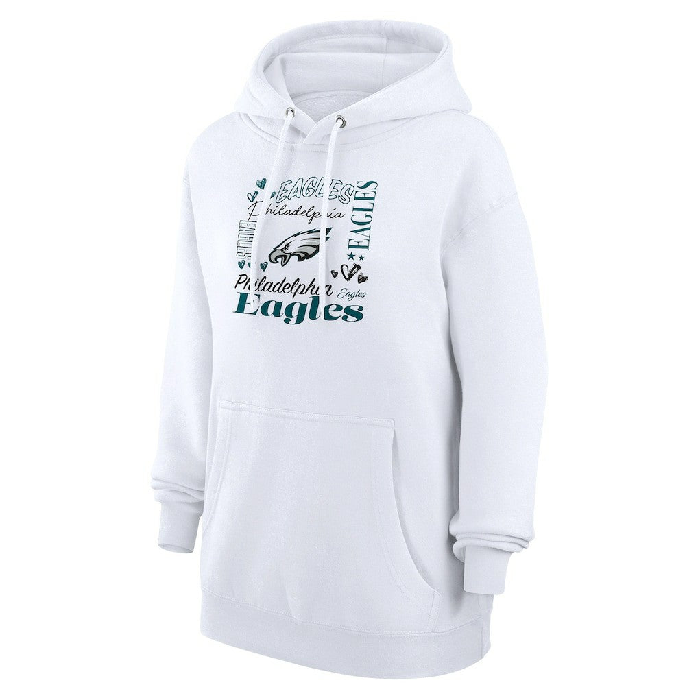 Philadelphia Eagles G-III 4Her by Carl Banks Women's Collage Graphic Fleece Pullover Hoodie White