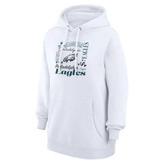 Philadelphia Eagles G-III 4Her by Carl Banks Women's Collage Graphic Fleece Pullover Hoodie White