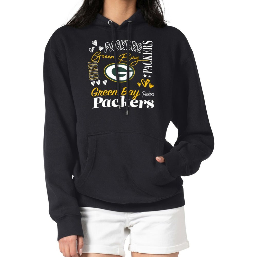 Green Bay Packers G-III 4Her by Carl Banks Women's Collage Graphic Fleece Pullover Hoodie Black