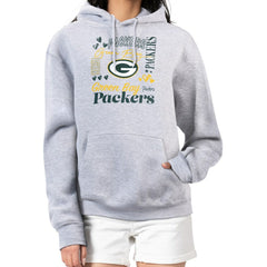 Green Bay Packers G-III 4Her by Carl Banks Women's Collage Graphic Fleece Pullover Hoodie Heather Gray