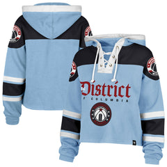 Washington Wizards '47 Women's 2024/25 City Edition Superior Cropped Lace-Up Pullover Hoodie Light Blue | 47 brand