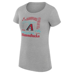 Arizona Diamondbacks G-III 4Her by Carl Banks Women's Super-Slim Fit Lightweight Collage Team Graphic Crew Neck T-Shirt - Heather Gray - MLB Sale