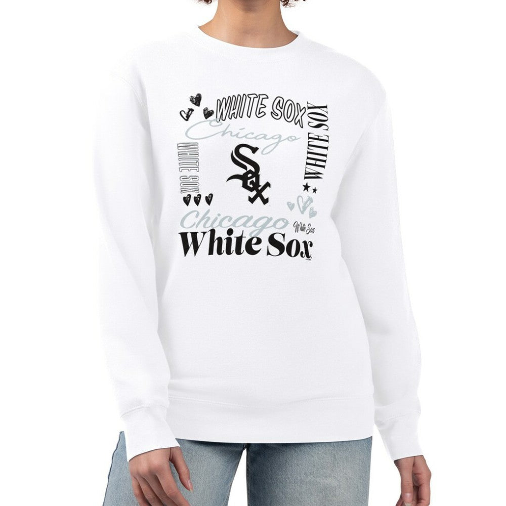Chicago White Sox G-III 4Her by Carl Banks Women's Collage Team Graphic Fleece Pullover Hoodie - White - MLB on Sale
