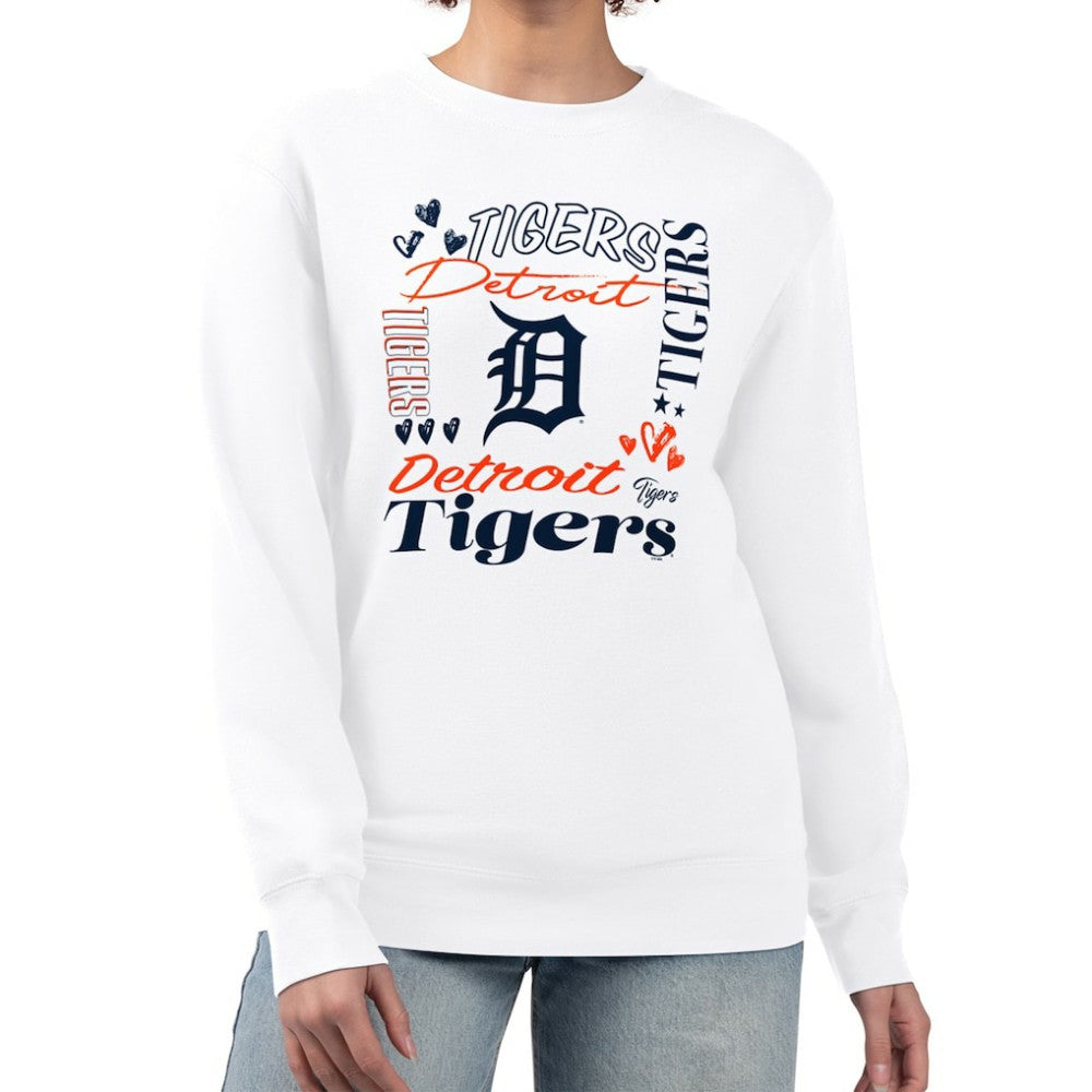 Detroit Tigers G-III 4Her by Carl Banks Women's Collage Team Graphic Fleece Pullover Hoodie - White - MLB Sale