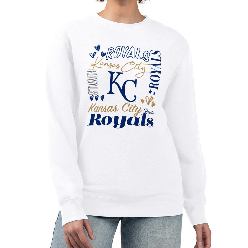 Kansas City Royals G-III 4Her by Carl Banks Women's Collage Team Graphic Fleece Pullover Hoodie - White - MLB Online