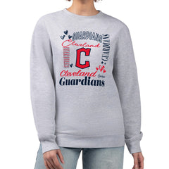 Cleveland Guardians G-III 4Her by Carl Banks Women's Collage Team Graphic Fleece Pullover Hoodie - Heather Gray - MLB on Sale