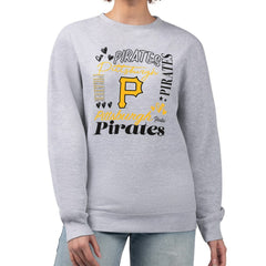 Pittsburgh Pirates G-III 4Her by Carl Banks Women's Collage Team Graphic Fleece Pullover Hoodie - Heather Gray - MLB Lifestyle