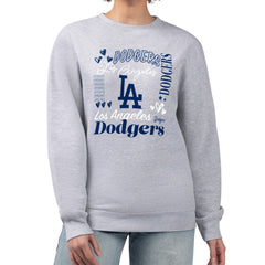 Los Angeles Dodgers G-III 4Her by Carl Banks Women's Collage Team Graphic Fleece Pullover Hoodie - Heather Gray - MLB on Sale