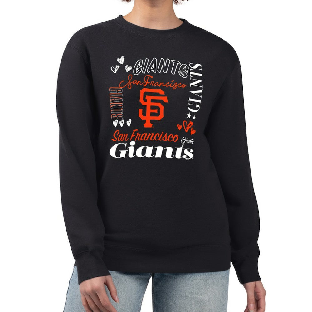 San Francisco Giants G-III 4Her by Carl Banks Women's Collage Team Graphic Fleece Pullover Hoodie - Black - MLB Lifestyle
