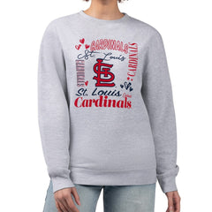 St. Louis Cardinals G-III 4Her by Carl Banks Women's Collage Team Graphic Fleece Pullover Hoodie - Heather Gray - MLB Lifestyle