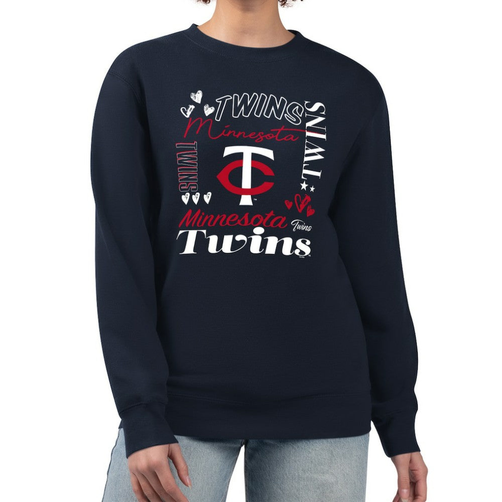 Minnesota Twins G-III 4Her by Carl Banks Women's Collage Team Graphic Fleece Pullover Hoodie - Navy - MLB Online