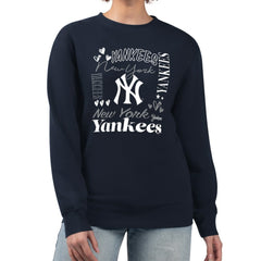 New York Yankees G-III 4Her by Carl Banks Women's Collage Team Graphic Fleece Pullover Hoodie - Navy - MLB Online