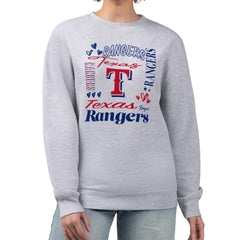 Texas Rangers G-III 4Her by Carl Banks Women's Collage Team Graphic Fleece Pullover Hoodie - Heather Gray - MLB Online