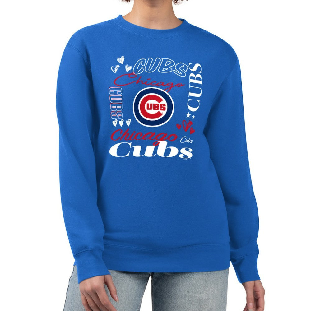 Chicago Cubs G-III 4Her by Carl Banks Women's Collage Team Graphic Fleece Pullover Hoodie - Royal - MLB Sale