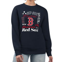 Boston Red Sox G-III 4Her by Carl Banks Women's Collage Team Graphic Fleece Pullover Hoodie - Navy - MLB Lifestyle