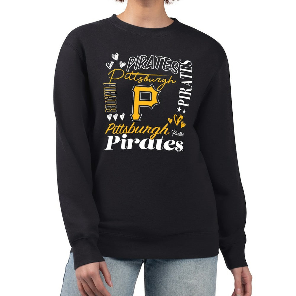 Pittsburgh Pirates G-III 4Her by Carl Banks Women's Collage Team Graphic Fleece Pullover Hoodie - Black - MLB on Sale