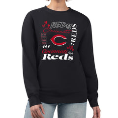Cincinnati Reds G-III 4Her by Carl Banks Women's Collage Team Graphic Fleece Pullover Hoodie - Black - MLB on Sale