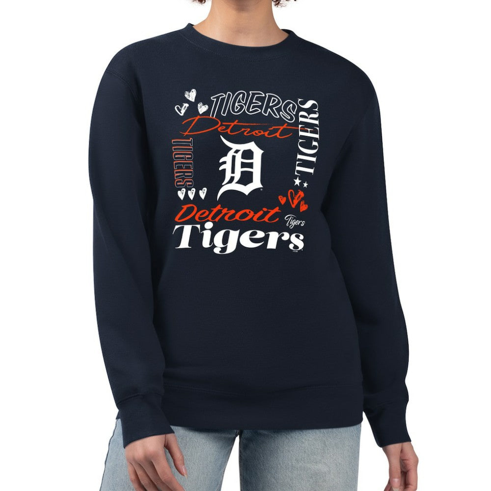 Detroit Tigers G-III 4Her by Carl Banks Women's Collage Team Graphic Fleece Pullover Hoodie - Navy - MLB on Sale