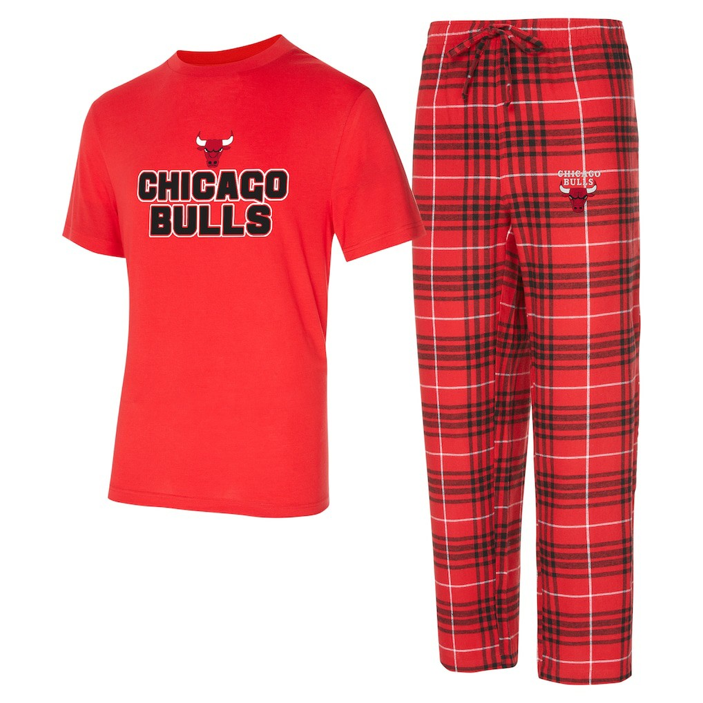 Chicago Bulls Concepts Sport Vector Top & Flannel Pants Sleep Set Red/Black