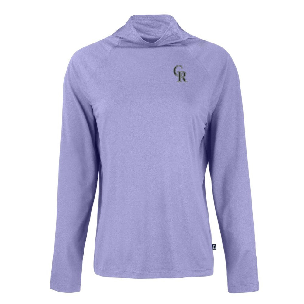 Colorado Rockies Cutter & Buck Women's  Coastline Epic Comfort Eco Recycled Funnel Neck Raglan Pullover Top - Purple - MLB Online